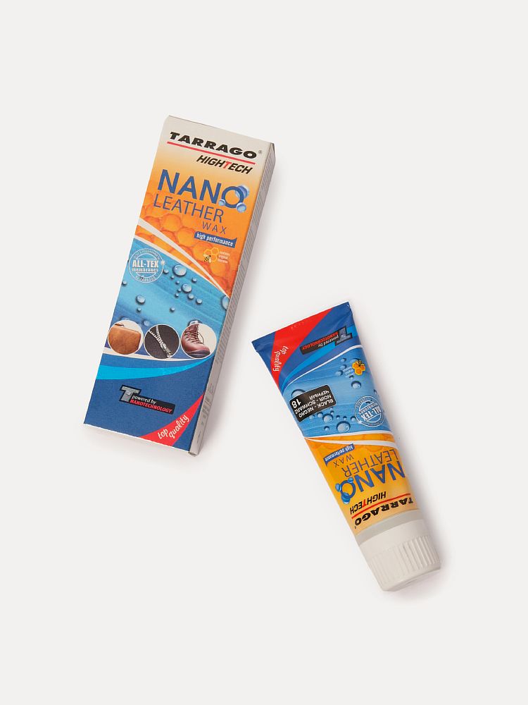 Крем NANO Leather WAX тюбик с губкой, черный, 75мл